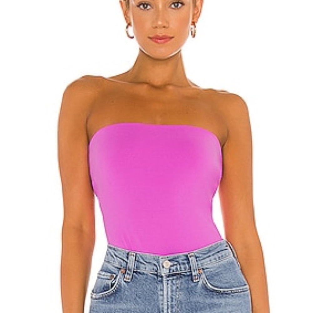 Susana Monaco Essential Tube Top Long Hot Pink Barbie Strapless Basic Capsule